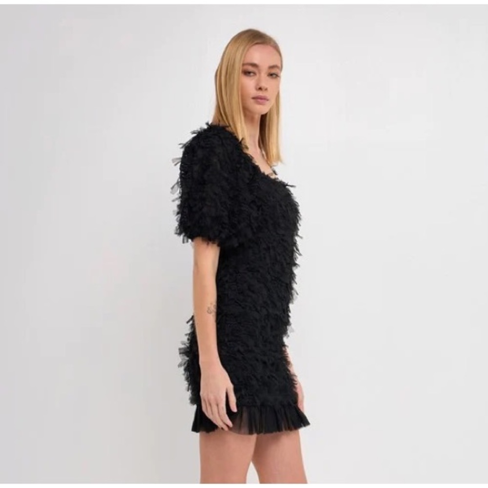 Endless Rose Mesh Trimmed Fitted Mini Dress - Picture 3 of 8